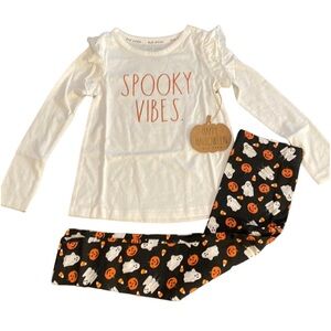 Rae Dunn little girls Spooky Vibes set. Size 5/6. Long sleeve top & leggings.